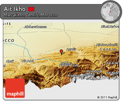 Physical Panoramic Map of Aït Ikho