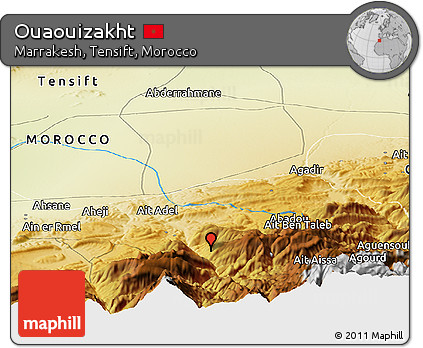 Physical Panoramic Map of Ouaouizakht
