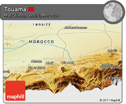Physical Panoramic Map of Touama