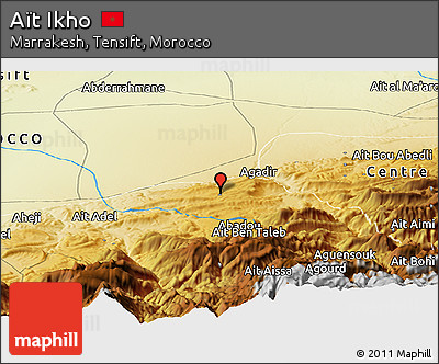 Physical Panoramic Map of Aït Ikho