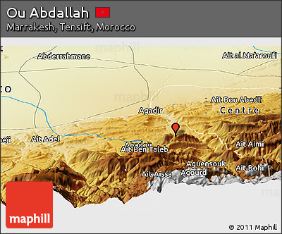 Physical Panoramic Map of Ou Abdallah