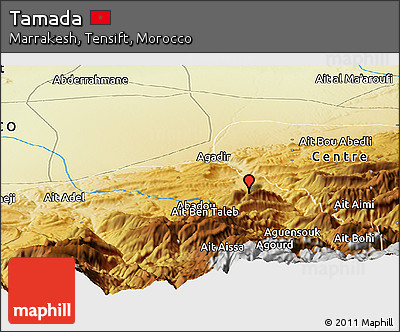Physical Panoramic Map of Tamada