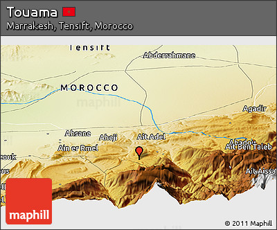 Physical Panoramic Map of Touama