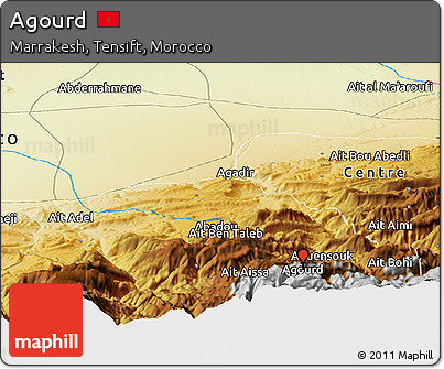 Physical Panoramic Map of Agourd