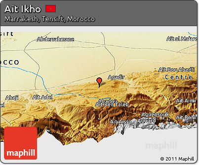 Physical Panoramic Map of Aït Ikho