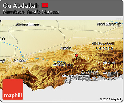 Physical Panoramic Map of Ou Abdallah