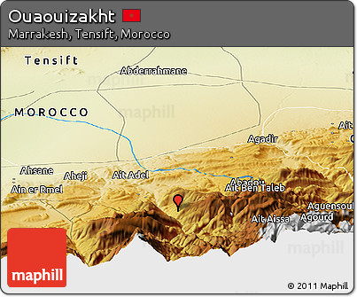 Physical Panoramic Map of Ouaouizakht