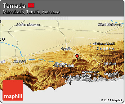 Physical Panoramic Map of Tamada