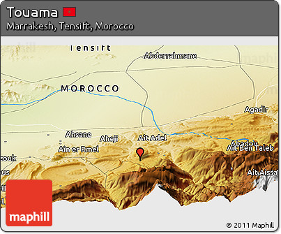 Physical Panoramic Map of Touama
