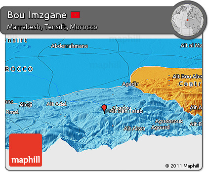 Political Panoramic Map of Bou Imzgane