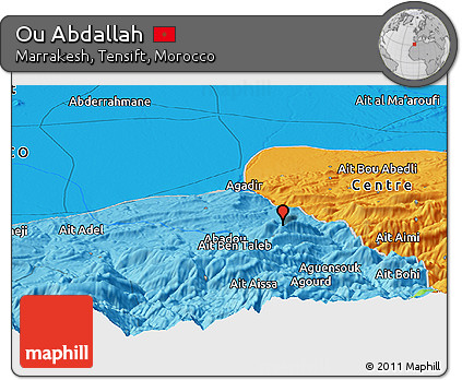 Political Panoramic Map of Ou Abdallah