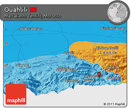 Political Panoramic Map of Ouahlili