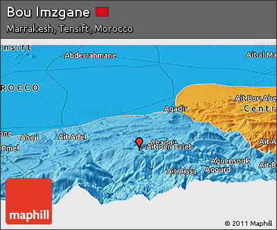 Political Panoramic Map of Bou Imzgane