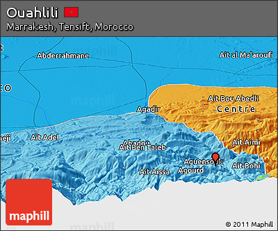 Political Panoramic Map of Ouahlili