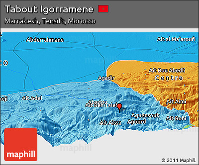 Political Panoramic Map of Tabout Igorramene