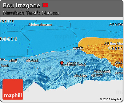 Political Panoramic Map of Bou Imzgane