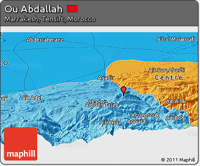 Political Panoramic Map of Ou Abdallah