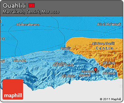 Political Panoramic Map of Ouahlili