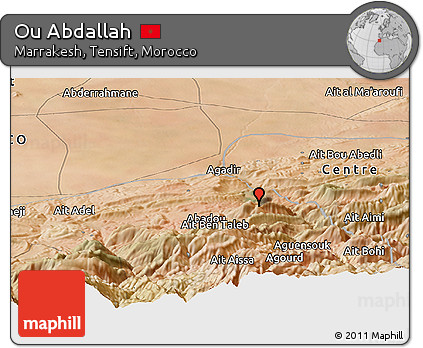 Satellite Panoramic Map of Ou Abdallah