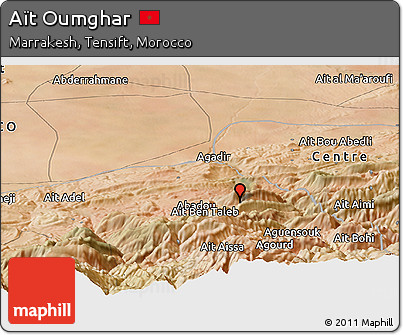 Satellite Panoramic Map of Aït Oumghar