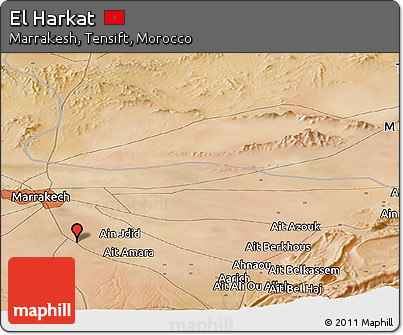 Satellite Panoramic Map of El Harkat