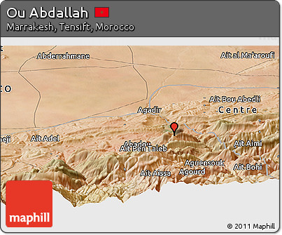 Satellite Panoramic Map of Ou Abdallah