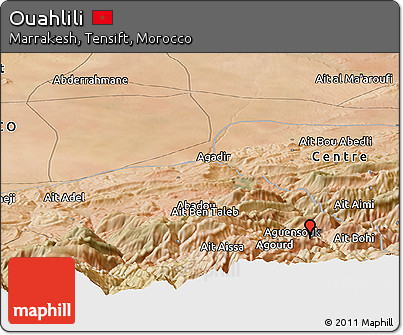 Satellite Panoramic Map of Ouahlili