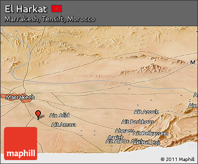 Satellite Panoramic Map of El Harkat