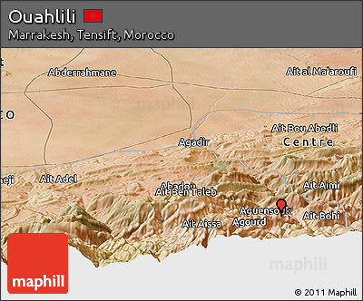 Satellite Panoramic Map of Ouahlili
