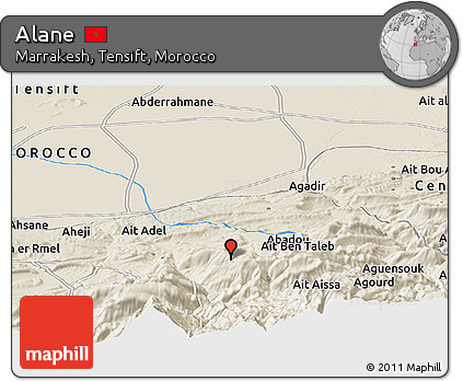 Shaded Relief Panoramic Map of Alane