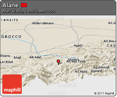 Shaded Relief Panoramic Map of Alane