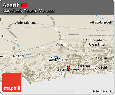 Shaded Relief Panoramic Map of Azarif