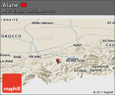 Shaded Relief Panoramic Map of Alane