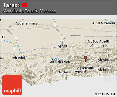 Shaded Relief Panoramic Map of Tarast
