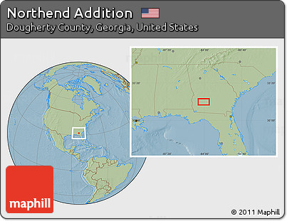 Savanna Style Location Map of Northend Addition, hill shading