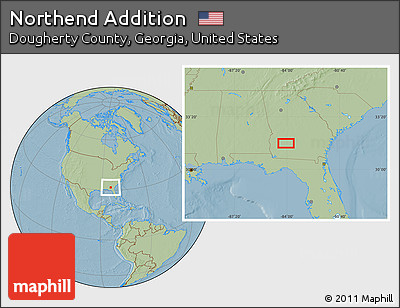 Savanna Style Location Map of Northend Addition, hill shading
