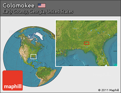 Satellite Location Map of Colomokee