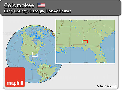 Savanna Style Location Map of Colomokee