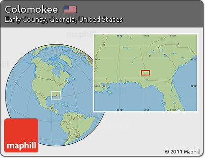 Savanna Style Location Map of Colomokee