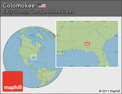 Savanna Style Location Map of Colomokee