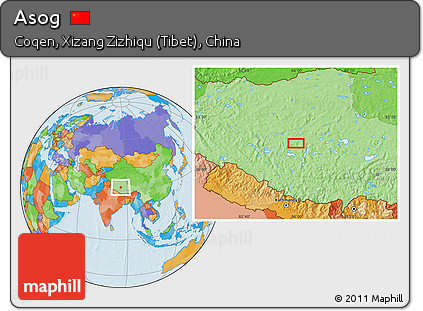 Political Location Map of Asog