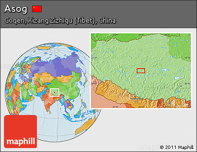 Political Location Map of Asog