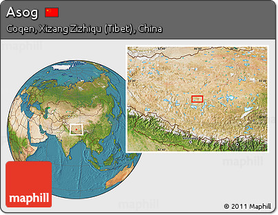 Satellite Location Map of Asog
