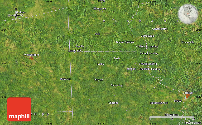Satellite Map of Gilbertown