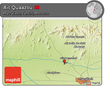 Physical 3D Map of Aït Quaazou