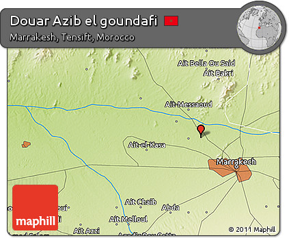 Physical 3D Map of Douar Azib El Goundafi