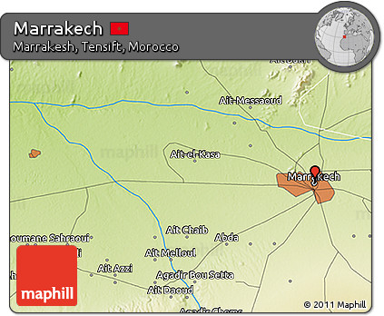 Physical 3D Map of Marrakech