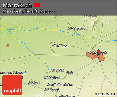 Physical 3D Map of Marrakech