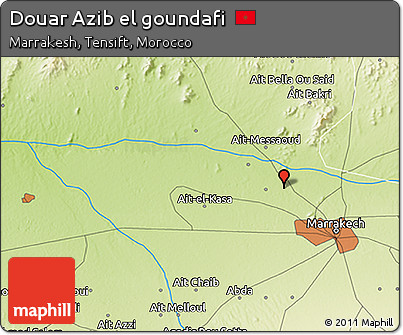 Physical 3D Map of Douar Azib El Goundafi