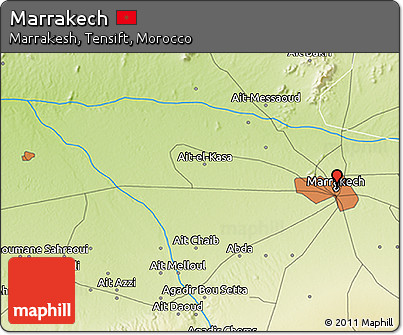 Physical 3D Map of Marrakech